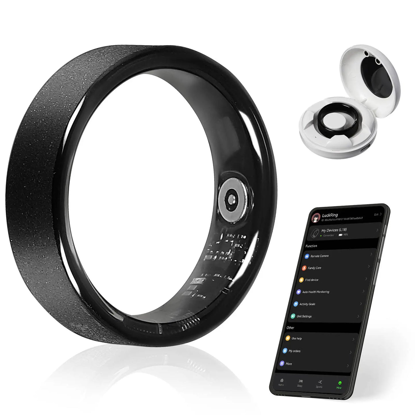 Ringconn Smart Health Ring: Advanced Fitness Monitoring and Health Tracking with AI-Powered Detection, Compatible with Android and iOS Wearable Devices