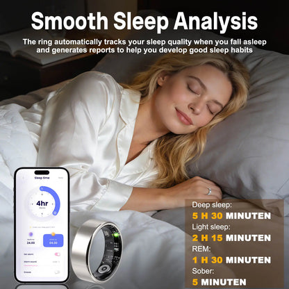 Ringconn Smart Health Ring: Advanced Fitness Monitoring and Health Tracking with AI-Powered Detection, Compatible with Android and iOS Wearable Devices