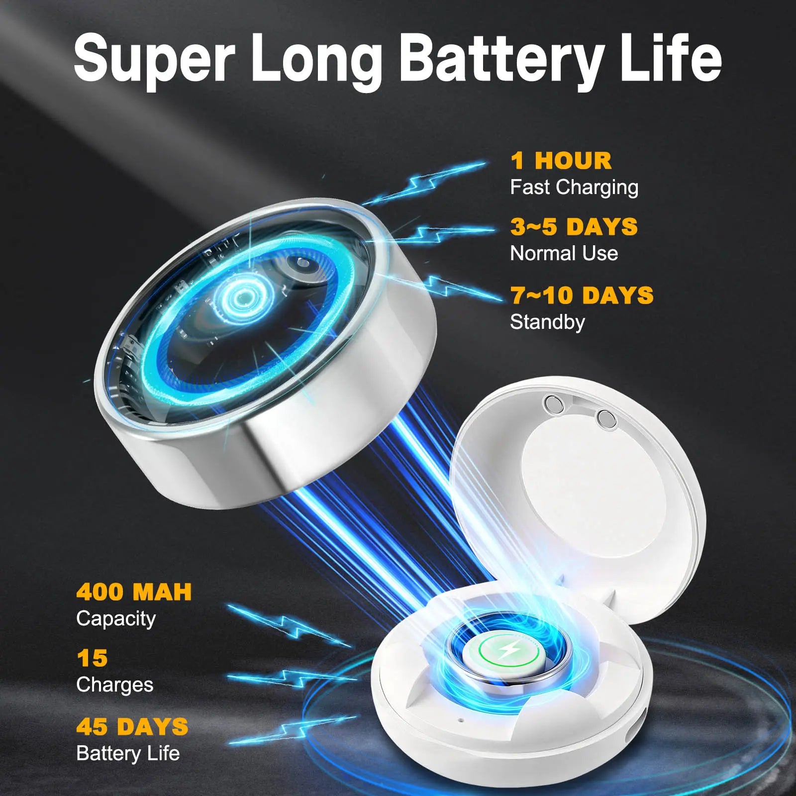 Ringconn Smart Health Ring: Advanced Fitness Monitoring and Health Tracking with AI-Powered Detection, Compatible with Android and iOS Wearable Devices