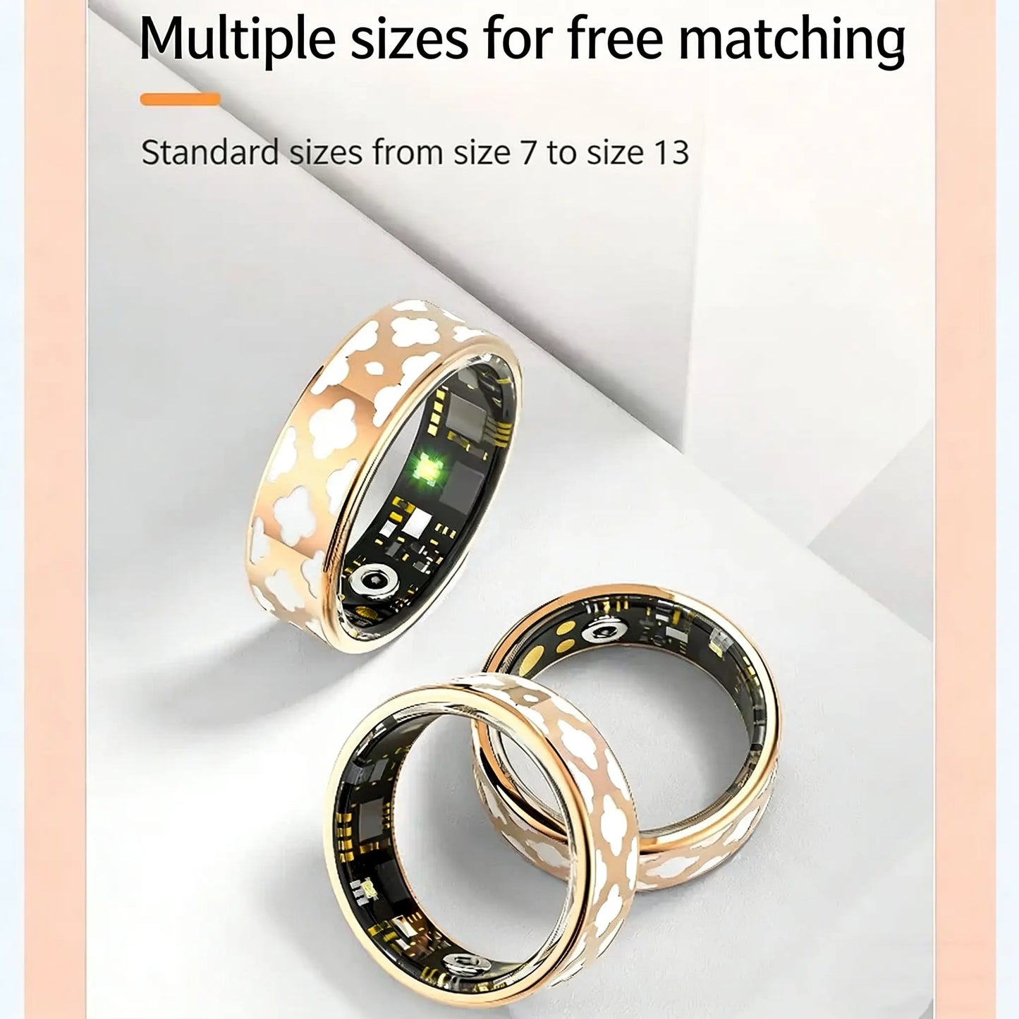 Ringconn Smart Health Ring: Advanced Fitness Monitoring and Health Tracking with AI-Powered Detection, Compatible with Android and iOS Wearable Devices