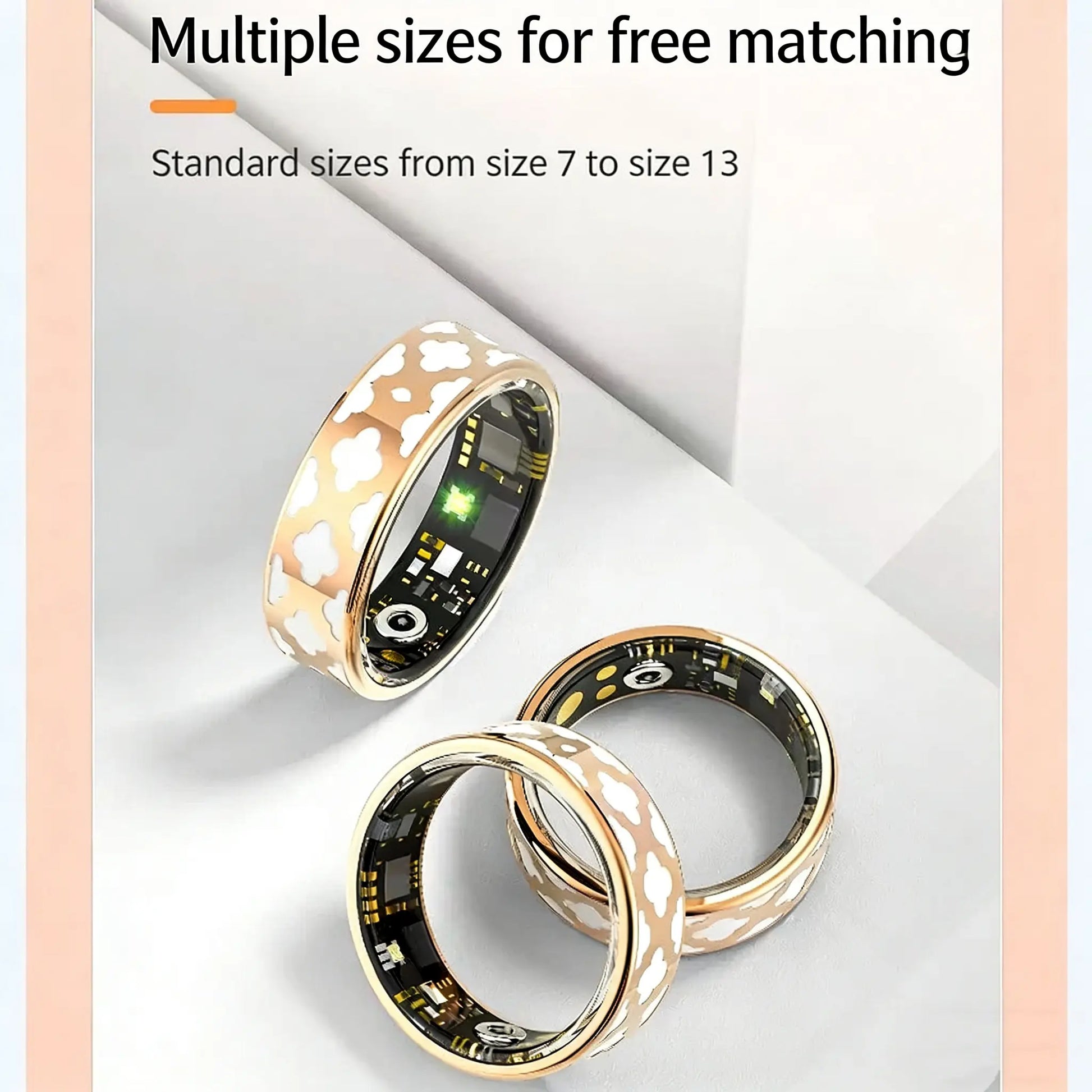 Ringconn Smart Health Ring: Advanced Fitness Monitoring and Health Tracking with AI-Powered Detection, Compatible with Android and iOS Wearable Devices