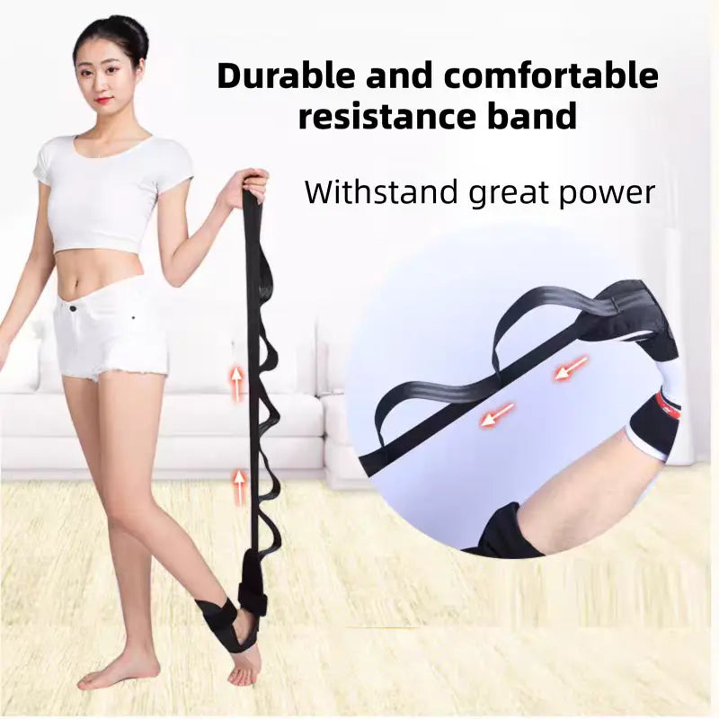 Segmented Yoga Stretching Strap for Enhanced Flexibility and Leg Extension Training